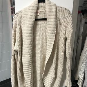 Knit cream cardigan sweater